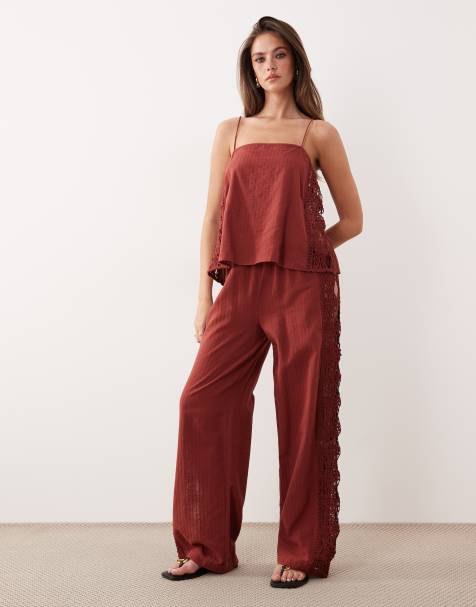 ASOS DESIGN - Cleo - Strandbroek in roestbruin - view 1