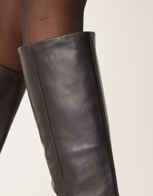 ASOS DESIGN - Cleoni - Bottes montantes à enfiler en cuir de qualité supérieure - Noir, 2 de 4