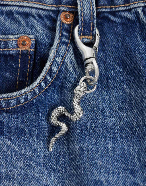ASOS DESIGN - Clip per jeans a forma di serpente argento, 3 di 3