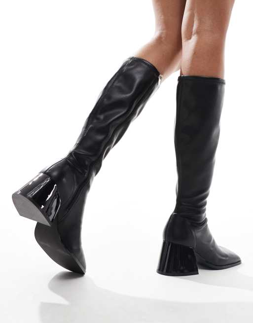 ASOS DESIGN - Cloud - Bottes hauteur genou à talon carré évasé - Noir, 3 de 4