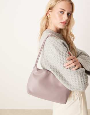 ASOS DESIGN - Cloud-Schultertasche in Staubrosa mit geknotetem Henkel