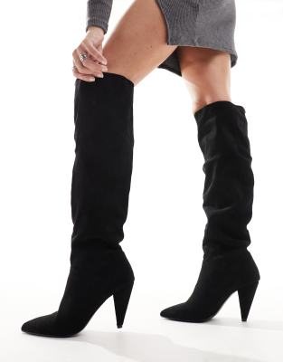 Knee high slouch store boots with heel