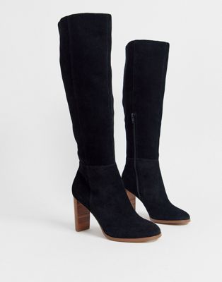 suede knee high boots with heel