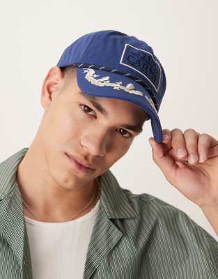 Asos Design Club Carme Baroque Embroidered Cap With Rope Detail