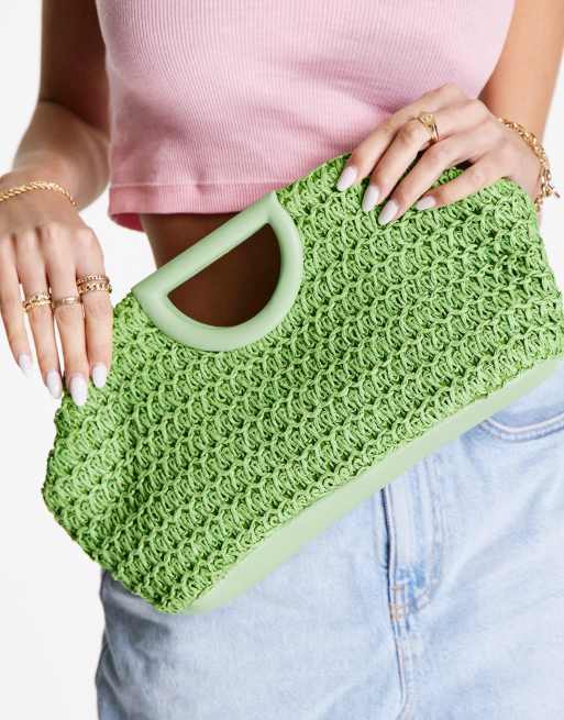 Green clutch bag asos sale