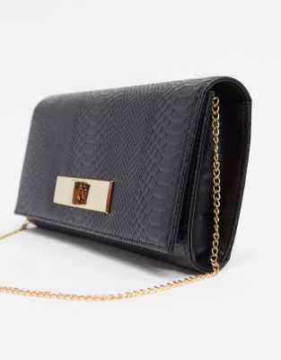 asos black clutch