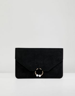 asos black clutch