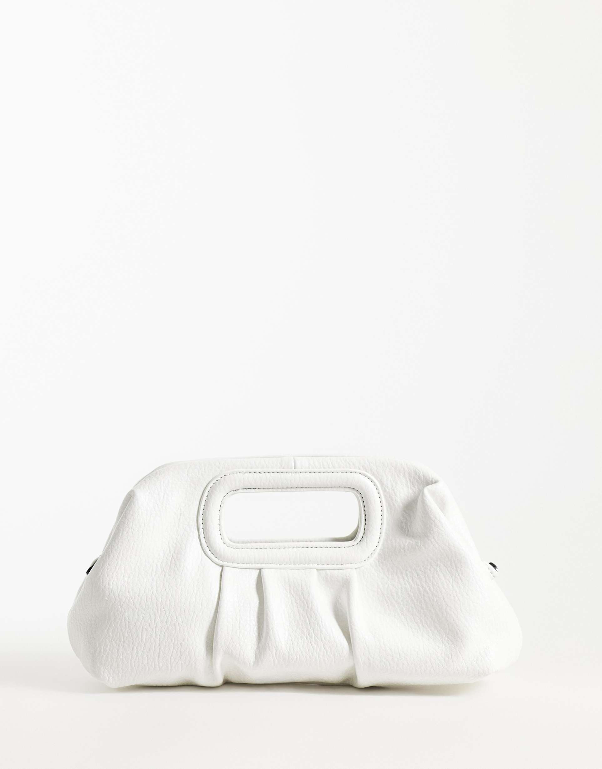 asos design clutch in white
