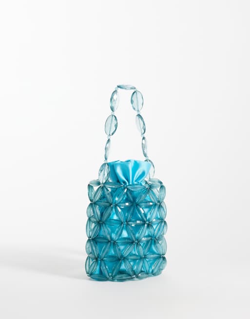 ASOS DESIGN clutch met kralen in turquoise, 4 van 4