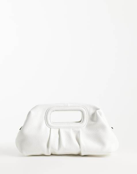 ASOS DESIGN Clutch mit Ketten-Umhängetasche in Weiß - view 1