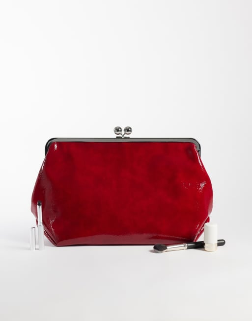 ASOS DESIGN Clutch mit Oversize-Rahmen und Hochglanz in Rot, 2 von 4