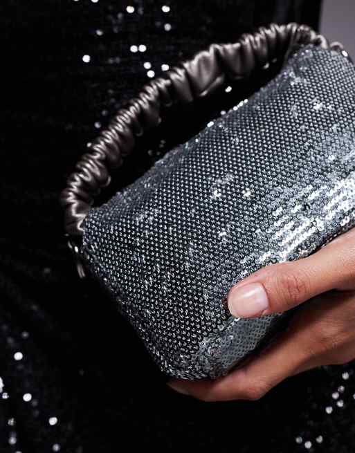 Asos silver clutch bag hotsell