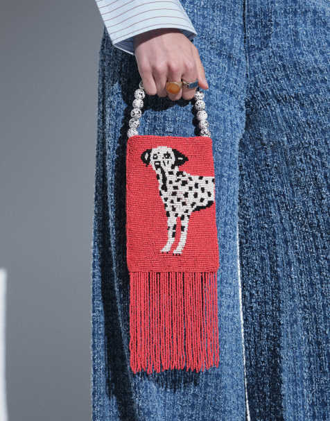 ASOS DESIGN clutch-taske med dalmatinerperler - view 1