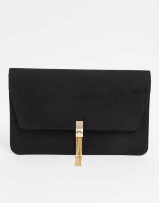 asos black clutch