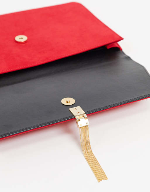 Red clutch 2024 bag asos