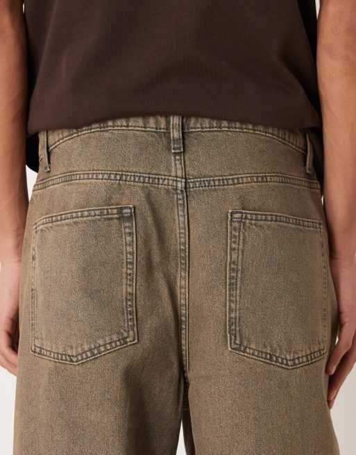 ASOS DESIGN co-ord baggy fit jeans in brown acid wash, 4 of 5