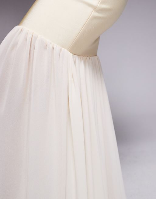 ASOS DESIGN co-ord bandage peplum maxi skirt in buttermilk, 5 of 5