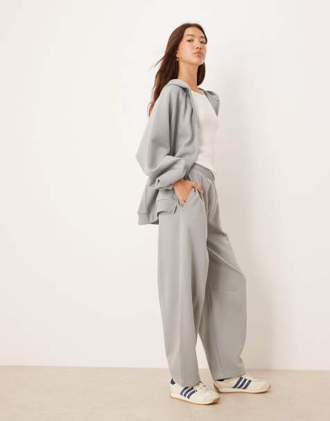 ASOS DESIGN co-ord barrel leg jogger in dusky blue - view 1