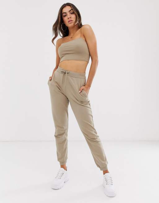 Asos design basic jogger with online tie