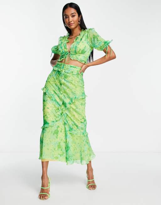 Green hotsell skirt asos