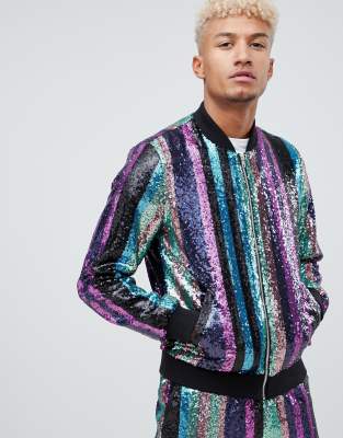 asos sequin bomber jacket