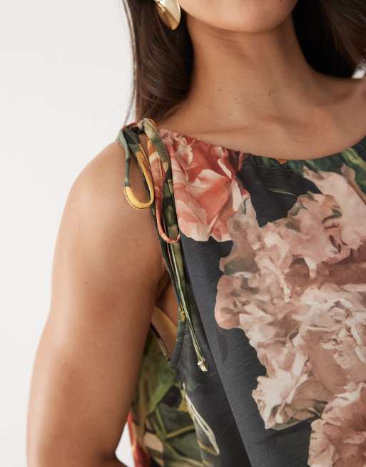 ASOS DESIGN co-ord bonded trapeze halter top in fruit print, 3 of 4