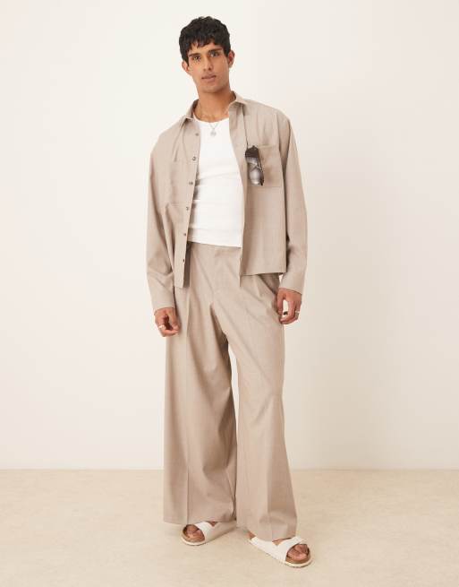 ASOS DESIGN co-ord boxy oversized pinstripe shirt in grey, 4 of 4