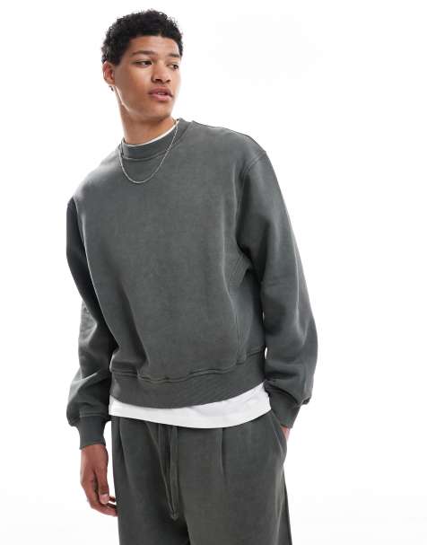 ASOS DESIGN co-ord boxy relaxed sweatshirt in khaki - view 1