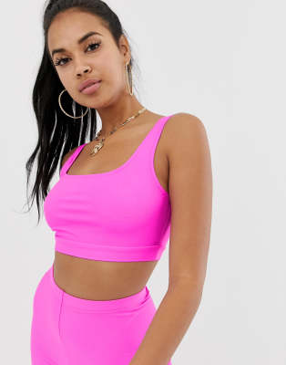 neon bralette crop top