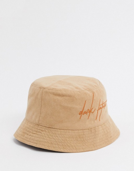 ASOS Dark Future co-ord bucket hat with logo in suedette