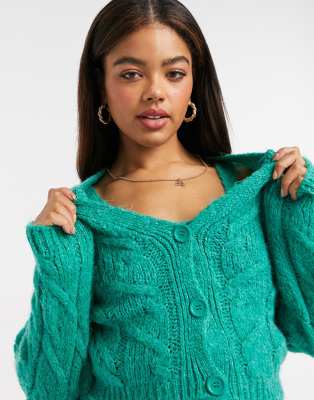asos green cardigan