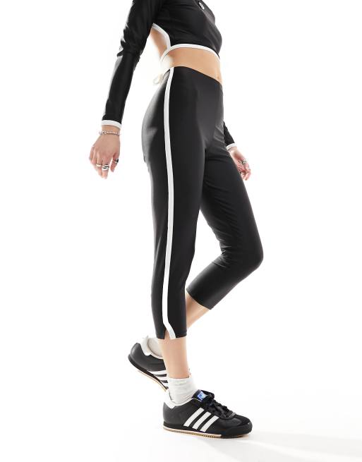 ASOS DESIGN co-ord capri pants with contrast tipping in black, 4 of 5