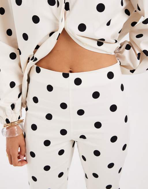 ASOS DESIGN  co ord capri trousers with frill in polka dot, 5 of 5