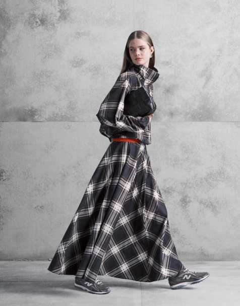 ASOS DESIGN co-ord circle skirt in check print - view 1