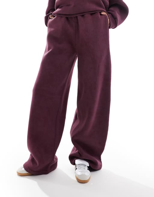 ASOS DESIGN co ord cocoon leg jogger in acid wash burgundy ASOS