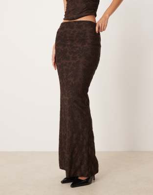 Asos Design Co-ord Column Maxi Skirt In Brown