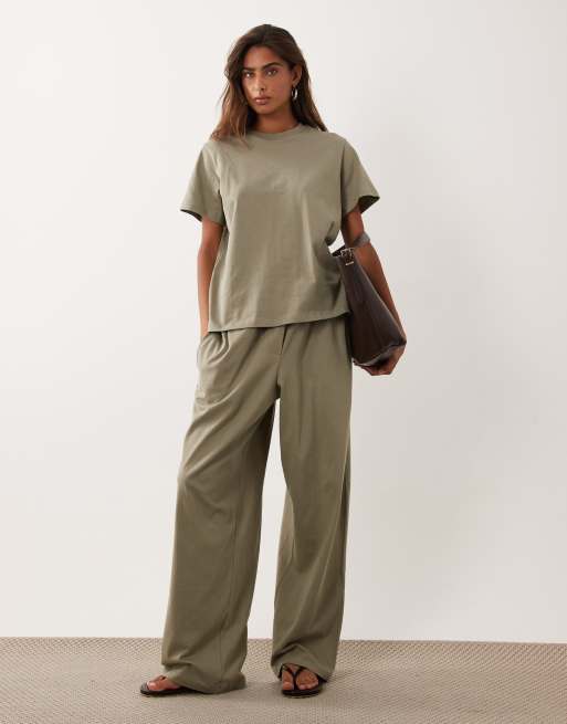 ASOS DESIGN - Coordinato in cotone color pietra, 2 di 3