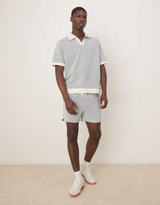 ASOS DESIGN co-ord crotchet in neutral textured stripe - view 1