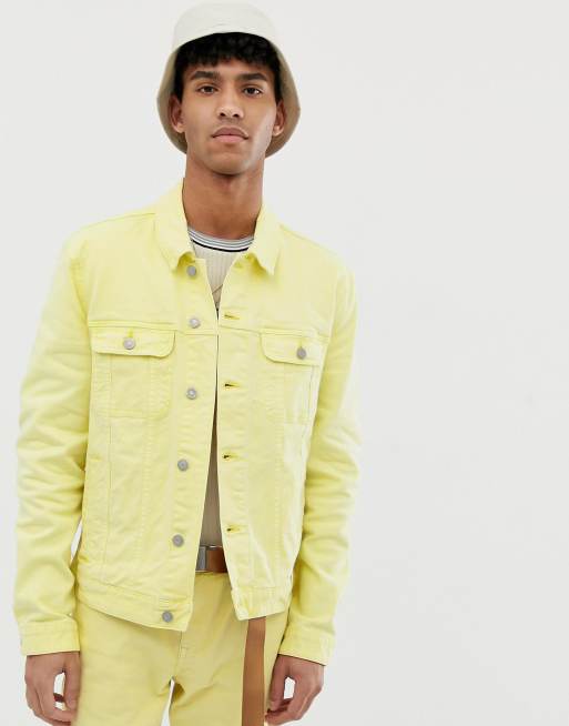 ASOS DESIGN co ord denim jacket in yellow