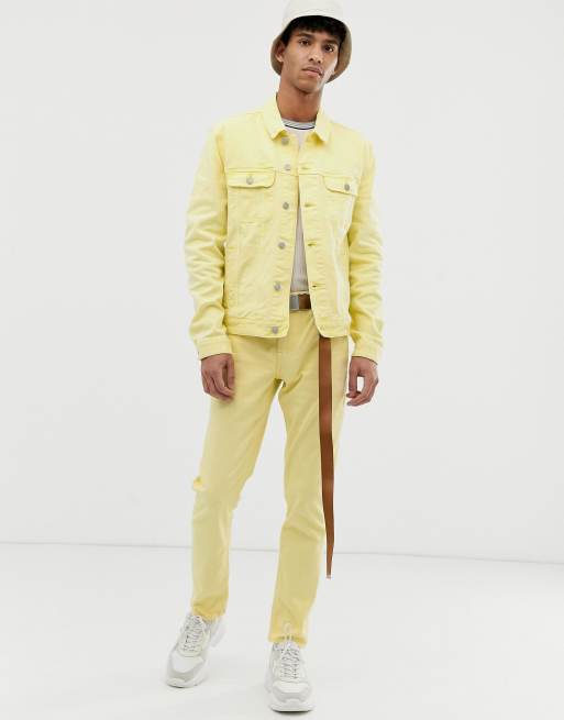 Denim jacket men on sale yellow