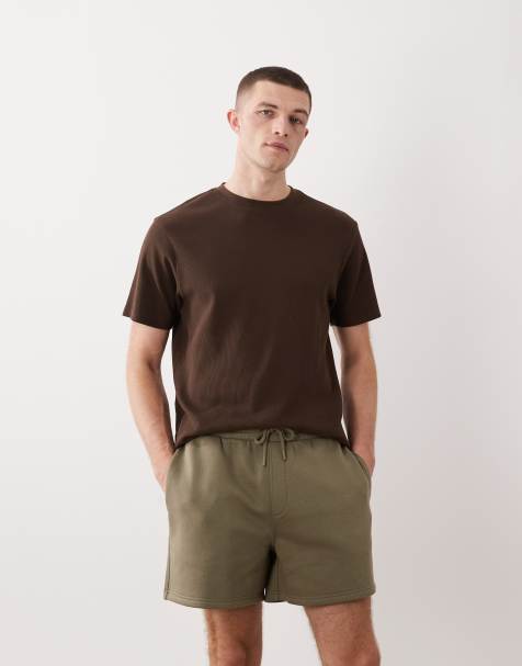 ASOS DESIGN co-ord essentials oversized fit jersey shorts in khaki - view 1