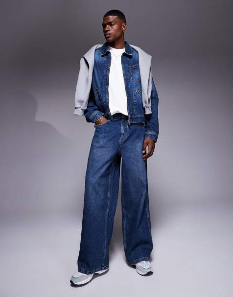 ASOS DESIGN co-ord extreme baggy jeans in mid wash - view 1