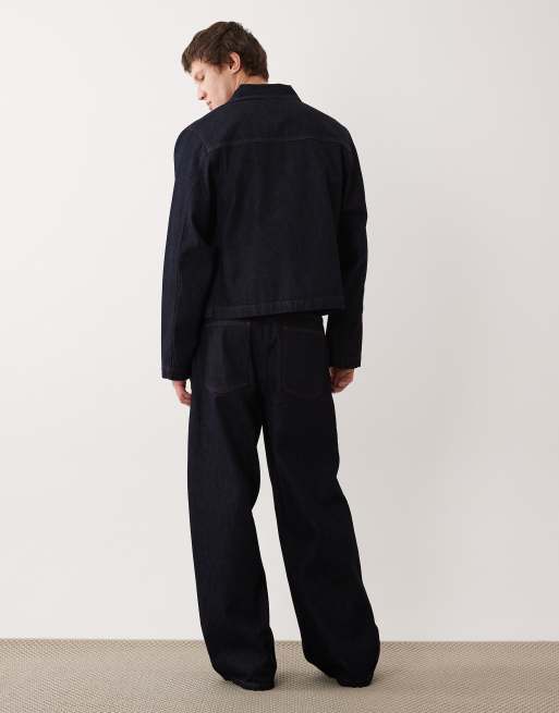 ASOS DESIGN co-ord extreme baggy jeans in raw indigo, 3 of 5