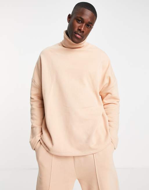 Asos design sweatshirt sales with polo neck