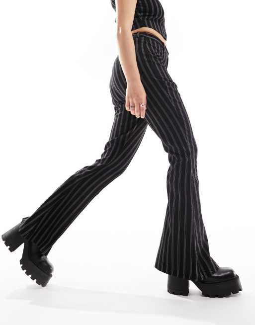 Pinstripe clearance flare pants