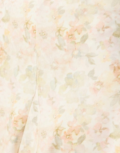 ASOS DESIGN co-ord flippy godet mini skirt in yellow floral print, 5 of 5