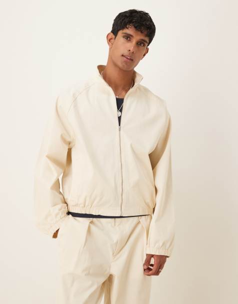 ASOS DESIGN co-ord funnel neck blouson jacket in ECRU - view 1