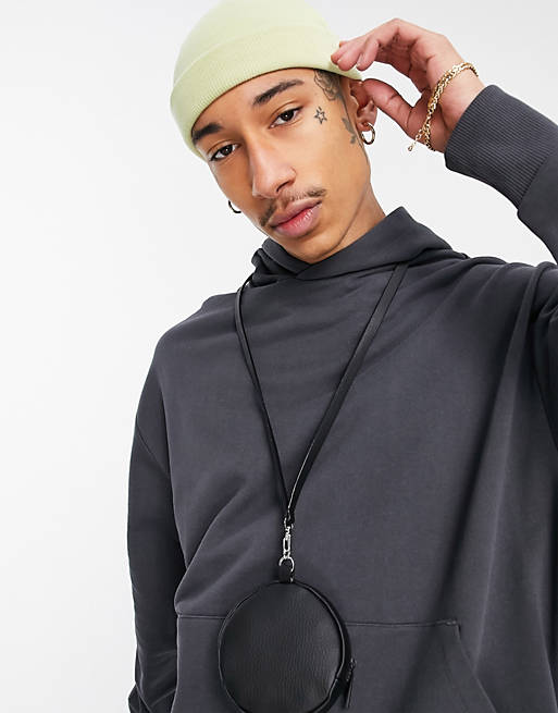 ASOS DESIGN co-ord heavyweight oversized hoodie in washed black