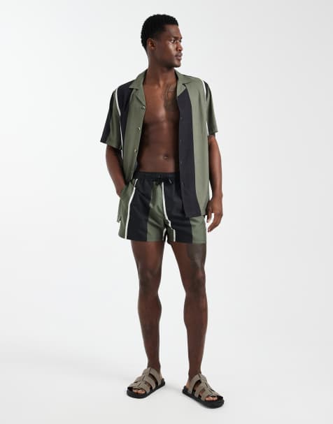 ASOS DESIGN co-ord in green and black stripe - view 1