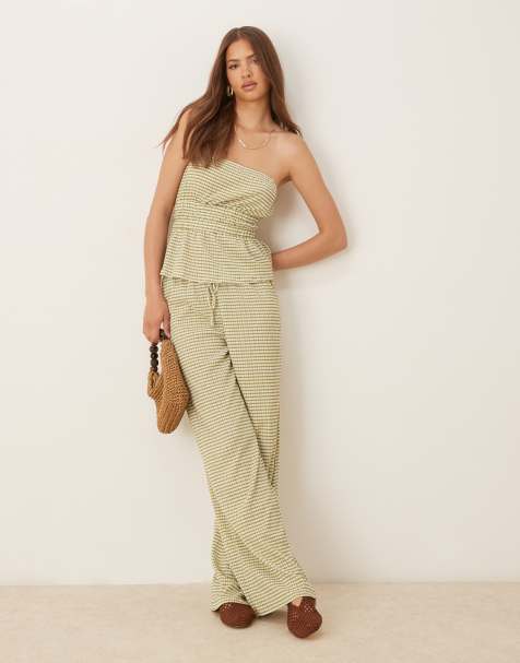 ASOS DESIGN co-ord in green gingham - view 1